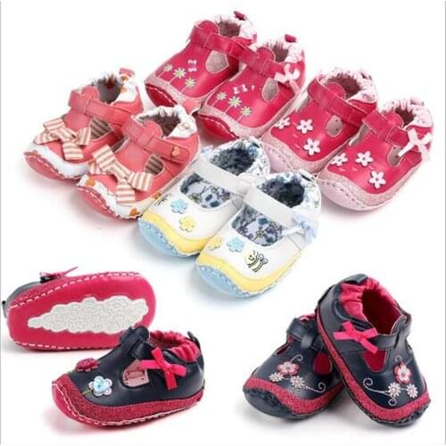 Fashion Baby Shoes Infants PU First Walkers Toddler Anti-slip Soft Bottom Leather Shoes