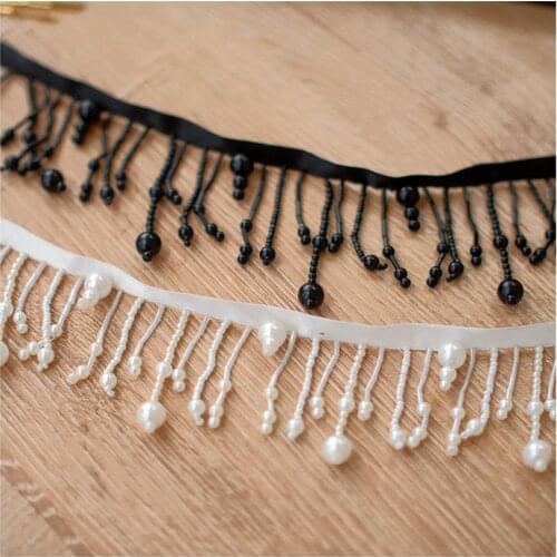 6.5cm Wide Beaded Pendant Tassel Lace Trim Accessories DIY Stage Costume Curtain Dress Stitching Lace
