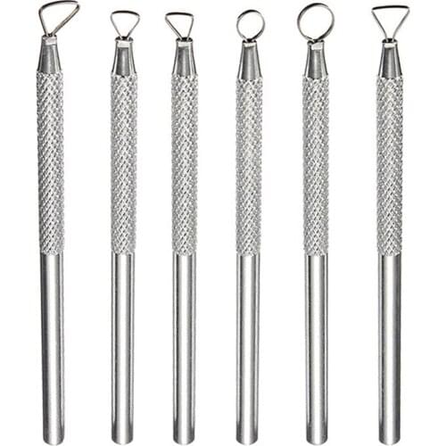 6 pieces sets metal handle clay sculpture small scraper pottery sculpture tools Clay Sculpture Professional Art Supplies