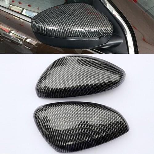 For Citroen C4 2PCS Car Rearview Mirror Cover Trim Carbon Fiber ABS Car Styling Accessories