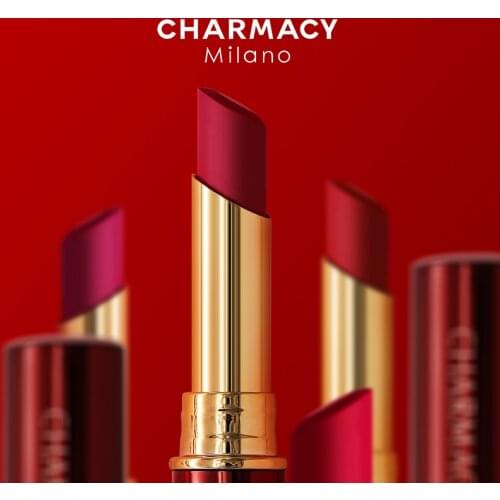 CHARMACY Waterproof Matte Lipstick Purple Velvet Lipstick Long Lasting Non-stick Lip Stick Red Lip Makeup Cosmetic