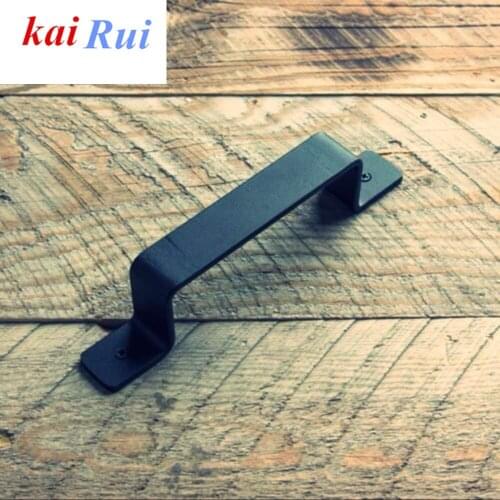 Black Pull Handle Heavy Duty Solid Cast Iron Sliding Barn Door hardware