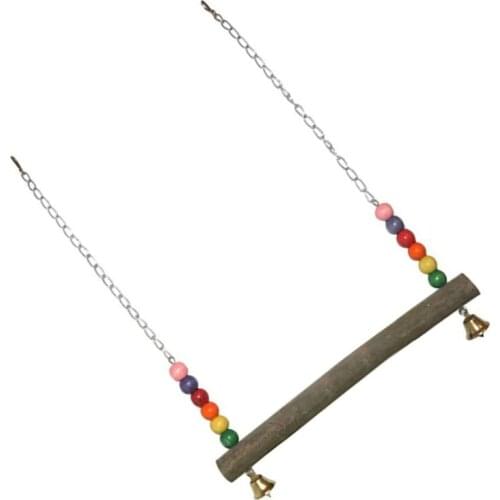 M17D Chicken Swing Wooden Toy Hens Handmade Bird Cage Toys Parrot Macaw Training Stand Holder