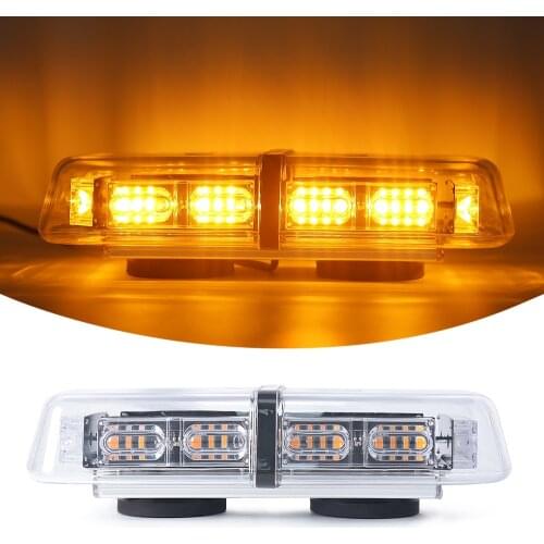 Amber 48 LED Roof Top Strobe Lights Emergency Hazard Warning Safety Flashing LED Mini Bar Strobe Light for Truck