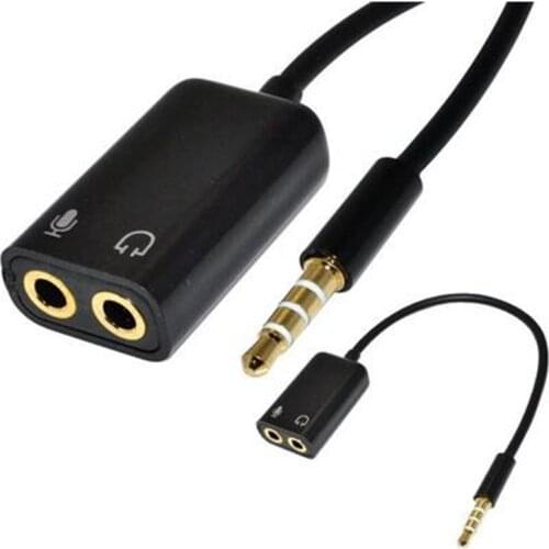 LBSC 3.5mm 1/8" Earphone Headset + Microphone Adapter to Stereo Audio Male PC iphone