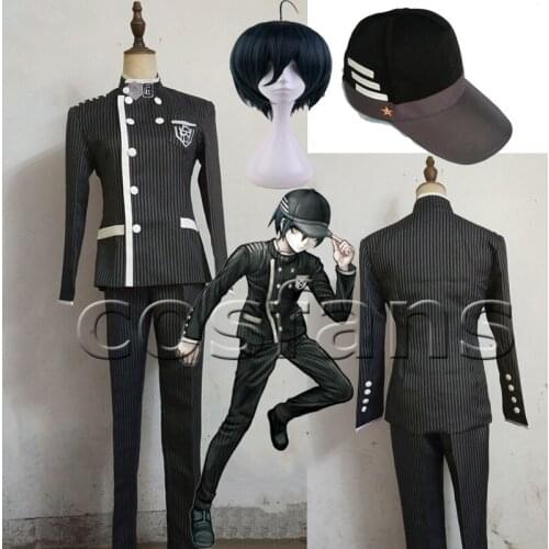 HOT! Danganronpa V3 Killing Harmony Saihara Shuichi Detective Cosplay Costumes For Men Woman Uniform Outfits With Hat Wig