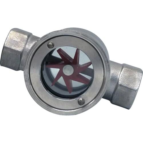 304 Stainless Steel Window Sight Glass Flow Indicator With Impeller 1/2" 3/4" 1" 1-1/4" 1-1/2" 2" BSPT Female Thread