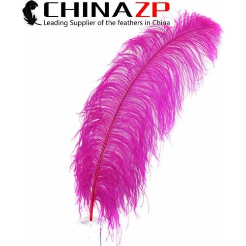 CHINAZP Factory Size From 22inch to 24inch(55-60cm) 50pcs/lot Prime Quality Dyed Hot Pink Large Ostrich Feathers