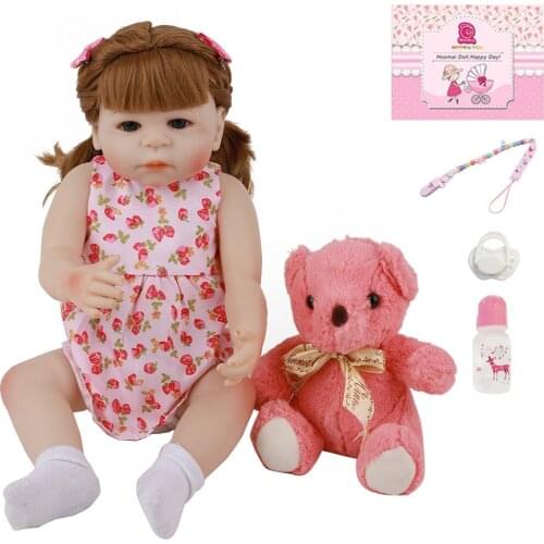 Hot Sale 18 Inch All Silicone Baby Doll Newborn ToyAlive Cute 48CM Fashion Princess Vinyl Reborn Dolls For Toddler Birthday Gift