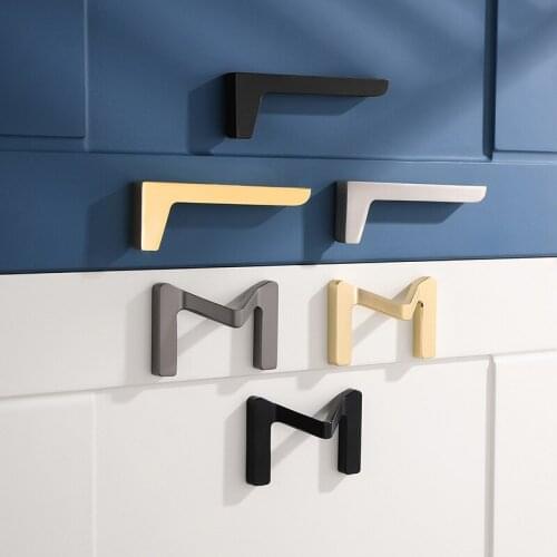 Light Luxury Letters M L Handle Wardrobe Door Handle Modern Simple Cabinet Handles Golden Drawer Pulls Furniture Hardware