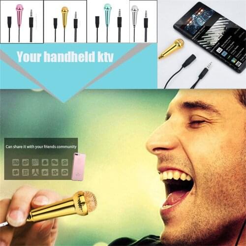 Mini Microphone Handheld Phone Mic Karaoke Condenser Portable Microphones For Computer Laptop 3.5 dual-channel plug Phone Mic