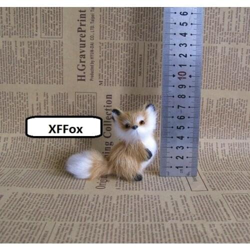Mini real life yellow fox model plastic&furs cute lucky fox doll gift about 9x4x8cm xf1646