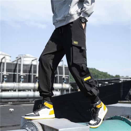 Men Cargo Pants Ankle Banded Pants Popular Logo Baggy Hip-hop Harun Casual Pants Students Korean Trend Big Size Jogger Pants