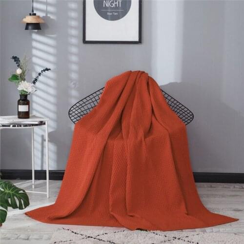 100% Cotton Soft Comfortable Waffle Blanket Nordic Bedspread for Portable Travel Blanket with Sofa Check Blanket on bed 2020