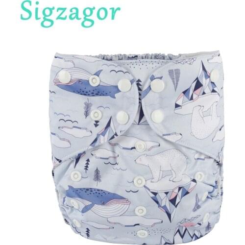 [Sigzagor]2 to 7 years old Big Cloth Diaper Nappy Pocket One Size Reusable Washable Microfleece Inner Baby Kids Toddler Junior