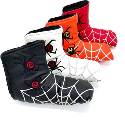 Golf L-shape Putter Cover Headcover for Blade Golf Putter Golf Driver Head Cover Spider Silver Web Head Dustproof Covers