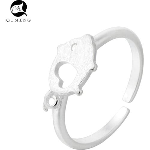 QIMING Zodiac Jewelry fashion Pig Lovely Rings For Women Adjustable Friendship Ring Fancy Cheap Jewelry Party Gifts Bague
