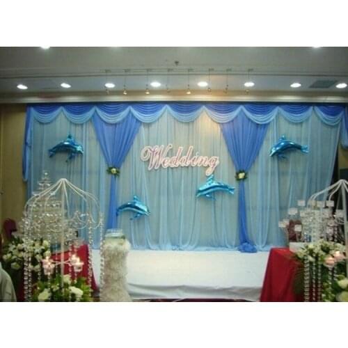 Mediterranean Wedding banquet decoration 3mx6m stage background curtain Wedding backdrop wholesale marriage fabric