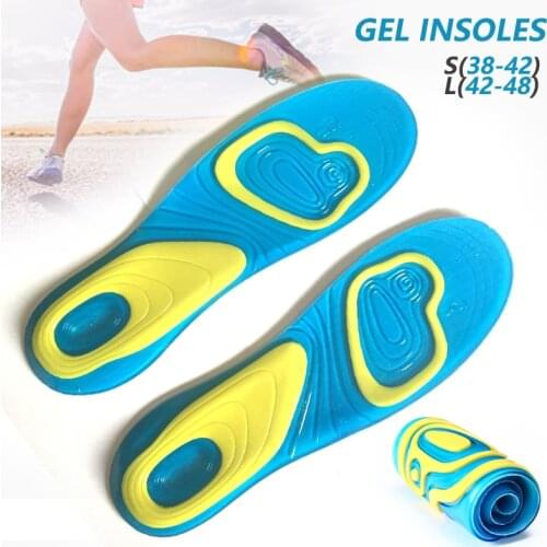 Orthotic Arch Support Sport Running Gel Insoles Insert Cushion for Men and Women Silica Gel Shoe Pad
