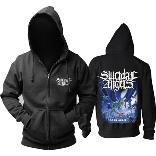 9 designs Suicidal Angels Cotton Rock Hoodies Brand jacket Heavy Metal 3D Skull Angel Sweatshirt Punk zipper fleece tracksuit