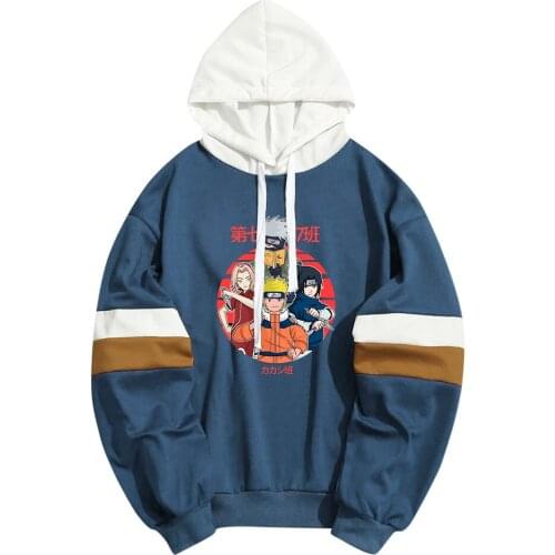 Anime Streetwear Team 7 Uchiha Sasuke Hatake Kakashi Sakura Men Women Hoodies Sweatshirt Fleece Streetwear Clothing