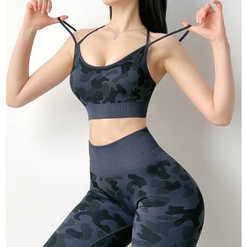 Womens Sportswear Yoga Set Workout Clothes Athletic Wear Sports Bra Gym Legging Seamless Fitness Bra Crop Top Yoga Suit