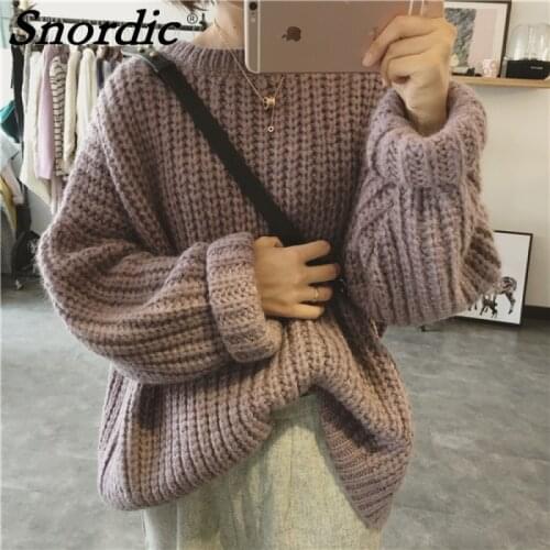 2021 Women Autumn Winter Oversize Vintage Sweater Jacket Coat Batwing Sleeve Loose Knitted Pullover Jumpers Coarse Yarn