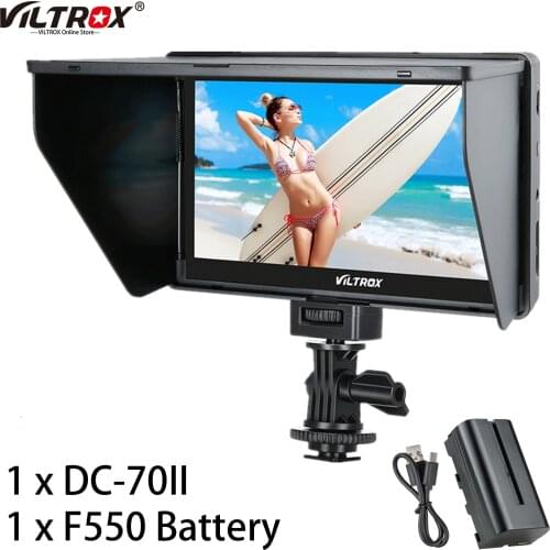 Viltrox DC-70II 7 inch 4K HD LCD HDMI AV IPS Screen Camera Field Monitor LCD Display Video Assist for Sony Canon With battery