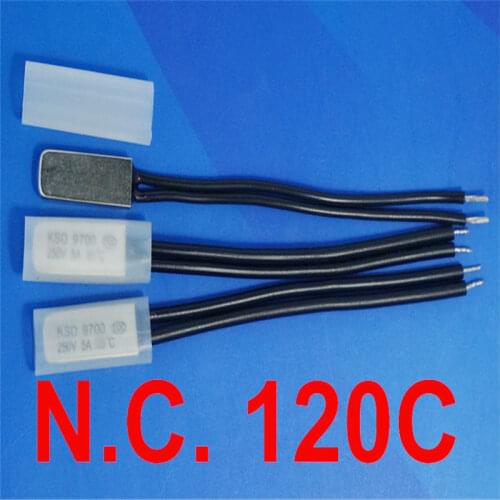 10pcs/lot) 120C KSD9700 Normally Close Thermostat, Temperature Switch, NC120Celsius, Bimetal Disc