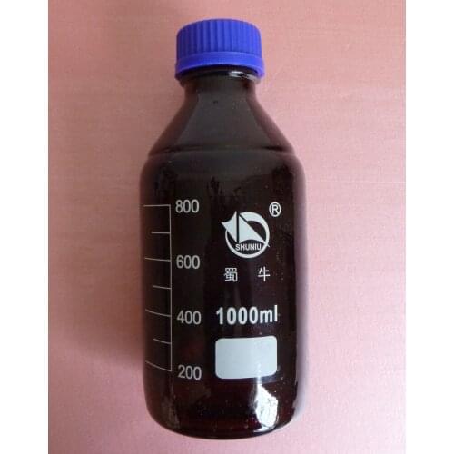 1000ml,Amber Brown Glass Reagent bottle Plastic Cap,1L,Blue Lid,Graduation 800ml