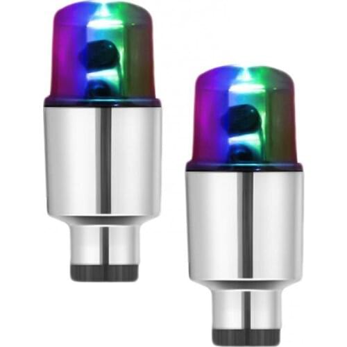 2Pcs Colorful Wheels Tyre Valve Cap Flashing Light for US Bike Car Motorcycle фонарь велосипедный bicycle light luz bicicleta