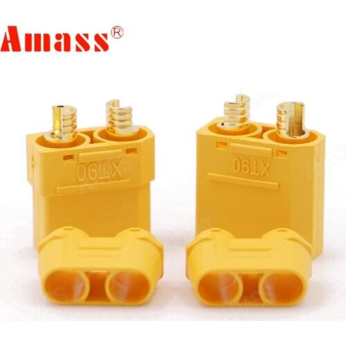 4pcs/lot Amass XT90 Battery Connector Set 4.5mm Male Female Gold Plated Banana Plug (2 pair)