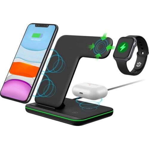3 in 1 Qi Wireless Charger Dock Station For iPhone 12 11 XS XR X 8 15W Fast Charging Stand For Apple Watch 6 5 4 3 2 Airpods Pro