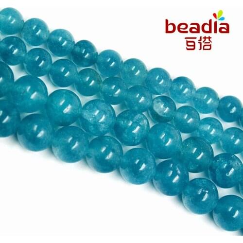 Hot Selling 6mm 8mm round ball Natural Dyed blue Stripe Stone BEADS Loose Beads for DIY charms bracelet fashion jewelry making