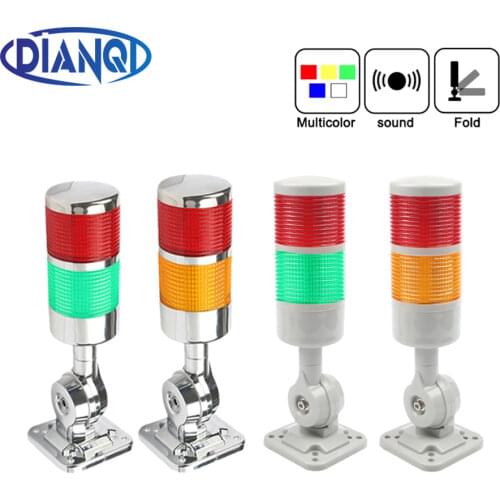 2 layers Rotatable 180 Stack light Red warning light industrial for CNC machine DC 24V 12V AC220V 110V Steady flashing light LED