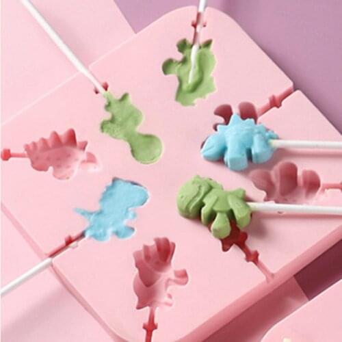 Flexible Lollipops Mold Heat-resistant Silicone Cartoon Pattern Square Candy Chocolate Mold Cartoon cheese mold for Home Baking