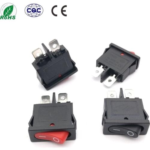 KCD1-110 Red Black Button 2 Pins Micro High Quality Rocker Switch Copper Toggle Switch 6A/250V 10A/125V 100pcs/Lot