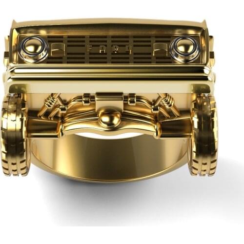 Personality Car Shape Ring Domineering Classic Ring Luxury Gold/Silver Color Truck Finger Ring Anniversary Ring Hip Hop Jewelry