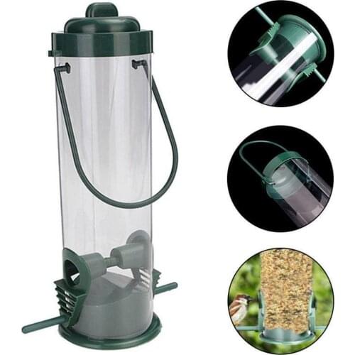 Pet Bird Feeder Feed Station Hanging Garden Plastic Birds Food Dispenser Feeders Outdoor Tree Garden Decoration