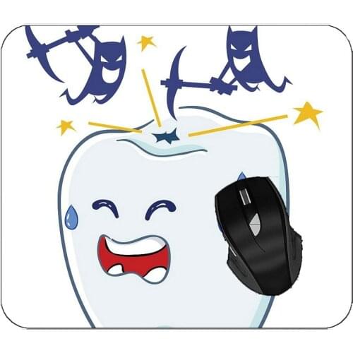 Printed Mouse Pad Bacteria Damage Teeth Oral Health Problems Teeth Mouse Pad For Home Office Working