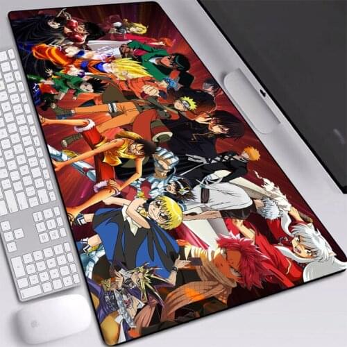 Anime Mouse Pad Big Collection of Cartoon Characters Printed L XL XXL Desk Mouse Pad Luminous and Normal Waterproof Mats