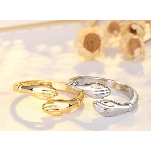 Minimalist Open Adjustable Ring Hip Hop Hug Ring For Women Fashion Jewelry Trend 2021 Exquisite OL Style Party Romantic Gift