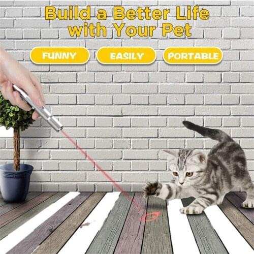 Pet Toy Multifunction USB Direct Charge Stainless Steel Mini Flashlight Laser Pattern Purple Light Funny Cat Stick Cat Supplies