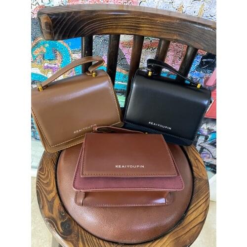 Fashion solid color messenger small square bag Female Pure Simplicity Small Leather Handbag Women 2021 Handbag And Purse