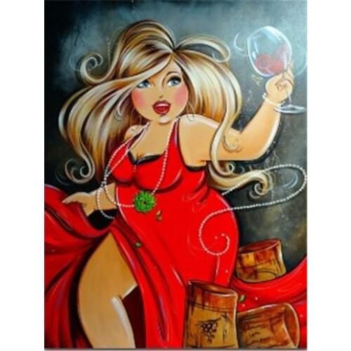 Cartoon Woman DIY Cross Stitch 11CT Embroidery Kits Craft Needlework Set Cotton Thread Printed Canvas Home Dropshipping