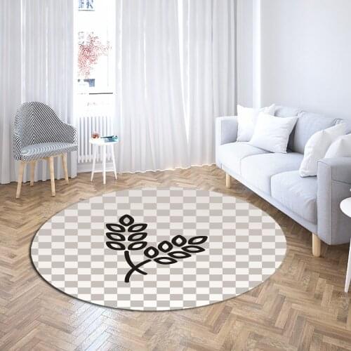 Grain Natural Illustration Round Carpet 3D Print Crops Botanical Floor Rugs Wheat Ear Chair Area Carpet Nature Grain Floor Mat