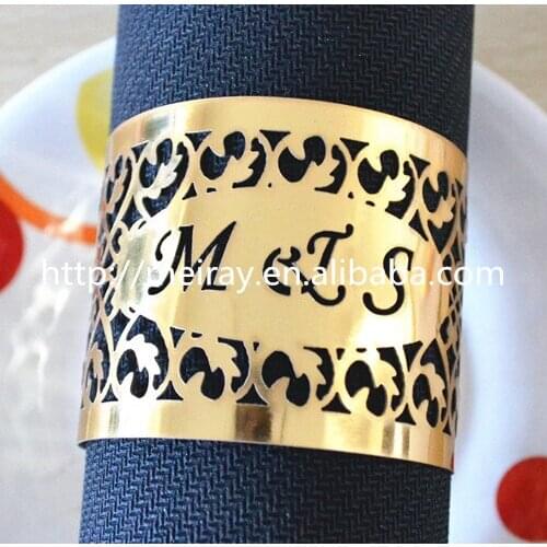 Gifts and crafts free shipping wedding and event decoration laser cut customized paper napkin ring