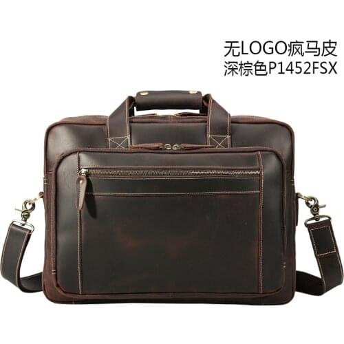 Men Office Bags For Genuine Leather Laptop Bag 15.6 Inch Maletines Hombre Cuero Genuino Mens Portfolio