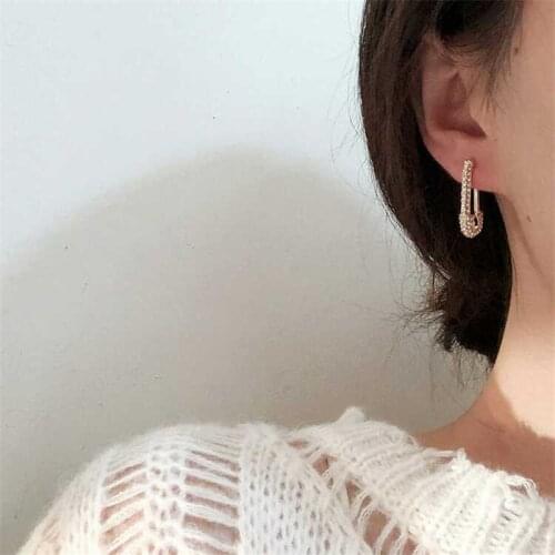Clip earrings simple female small earrings female design full diamond earrings