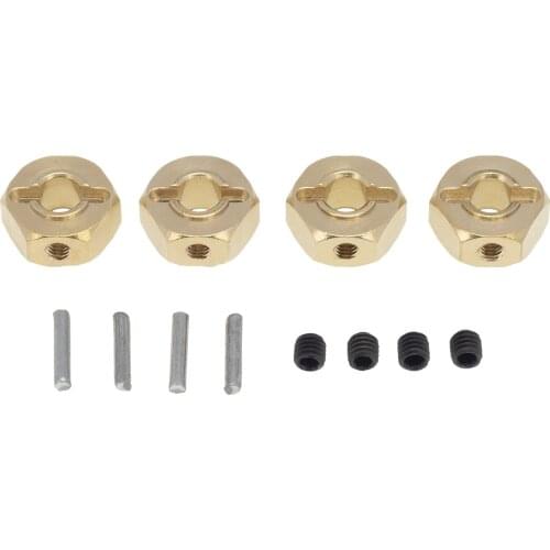 Widened 12mm Brass Coupler Car Wheel Hex Hub Adapters for SCX10 CC01 WRAITH 90027 90034 GEN 8
